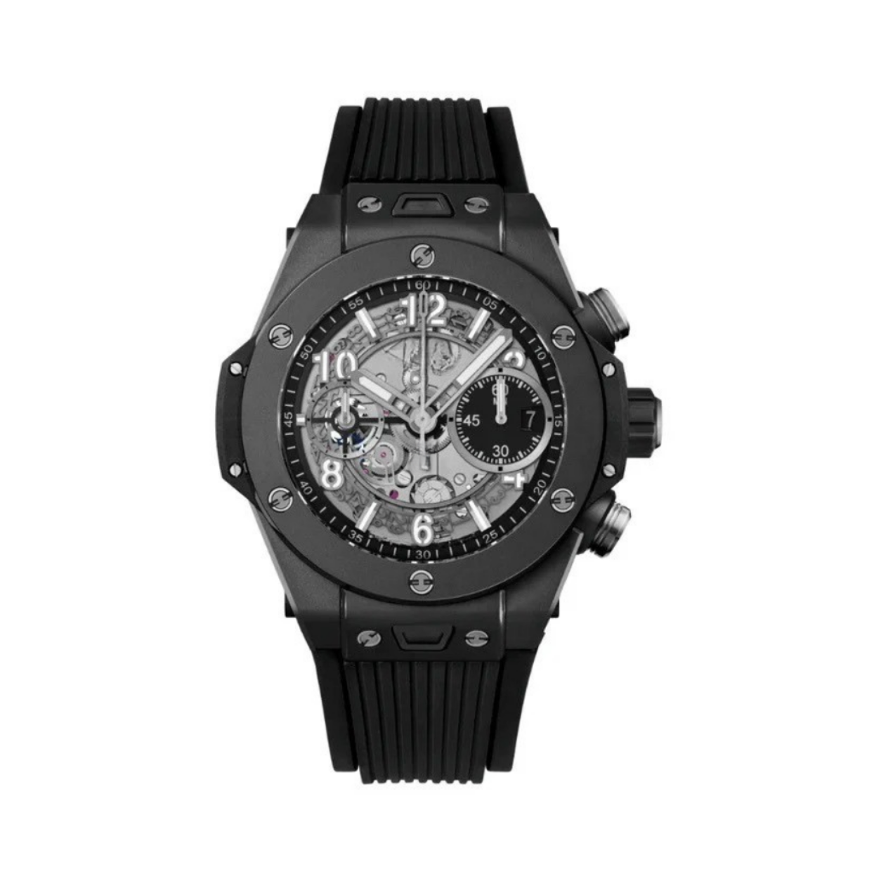 Big Bang 44 – Skeleton Dial | Black Ceramic Case & Rubber Strap