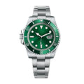Ocean Diver 40 – Green Sunburst Dial | Stainless Steel Bracelet & Green Ceramic Bezel