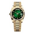 President 40 – Green Ombre Dial | Gold Tone Bracelet