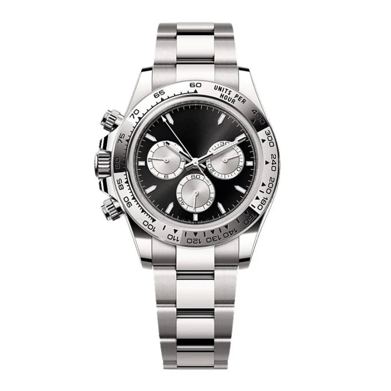 Racing Chronograph 40 – Black Dial | Silver Tone Case & Tachymeter Bezel