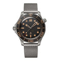 Tactical Diver 42 – Black Vintage Dial | Titanium Mesh Bracelet & Brown Aluminum Dive Bezel