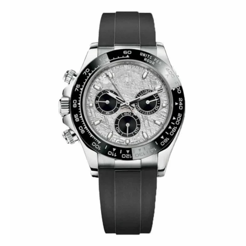 Chronograph 40 – Meteorite Dial | Steel Case & Black Strap