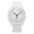 Chronograph phase 42 – White Dial | White Case & White Strap & Tachymeter Bezel