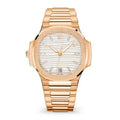 Annual Calendar 38 – White Dial | Rose Gold Tone Case & Brown Leather Strap