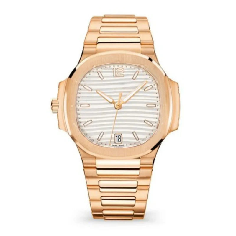 Annual Calendar 38 – White Dial | Rose Gold Tone Case & Brown Leather Strap