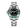 Dual Time 40 – Black Dial | Steel Bracelet & Green-Black Ceramic Bezel