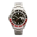 Dual Time 40 – Black Dial | Steel Bracelet & Red-Black 24H Bezel